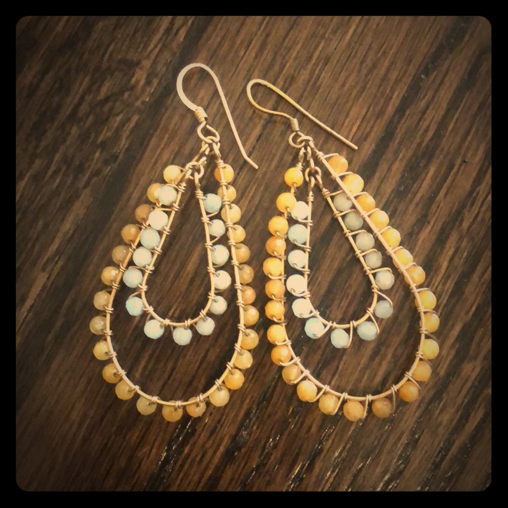 Anthropologie beaded gemstone earrings